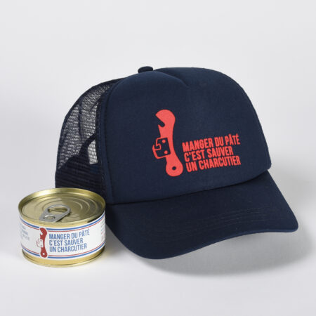 Casquette Bleu marine + 1 boîte de pâté